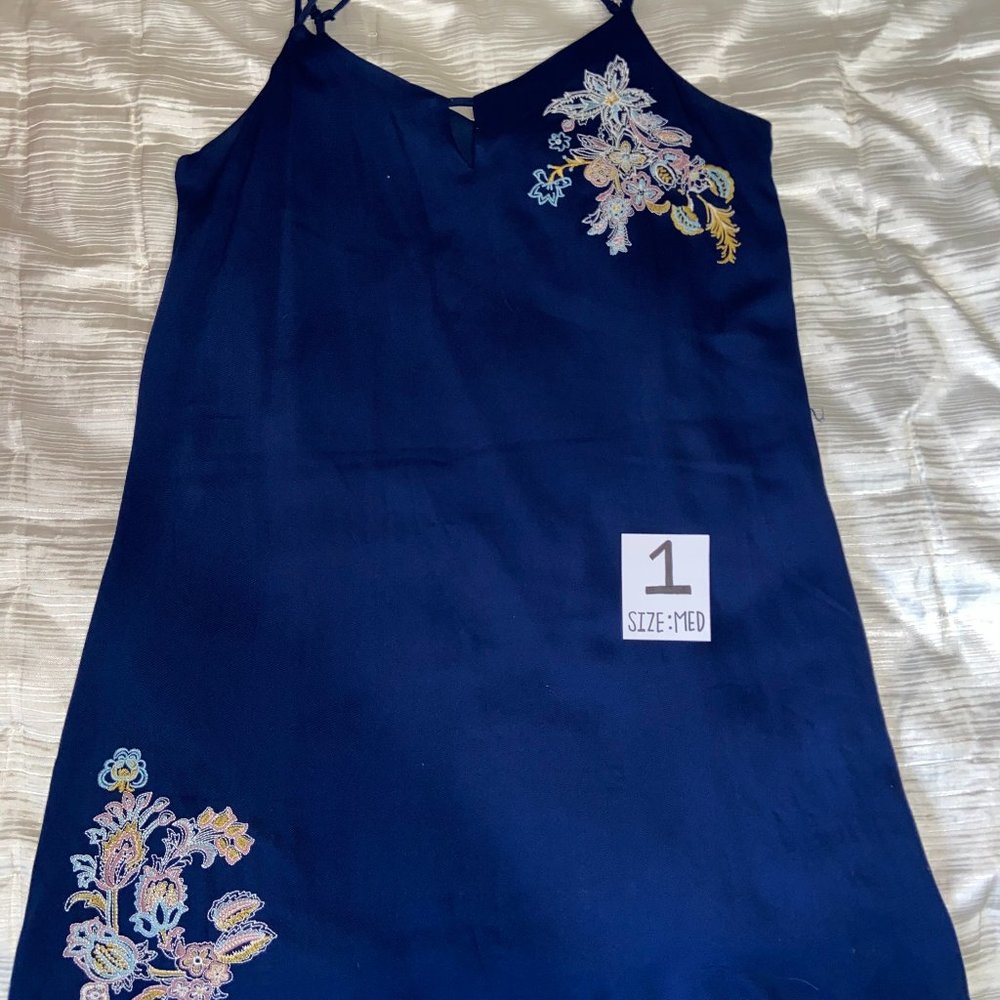 Blue dress with floral design